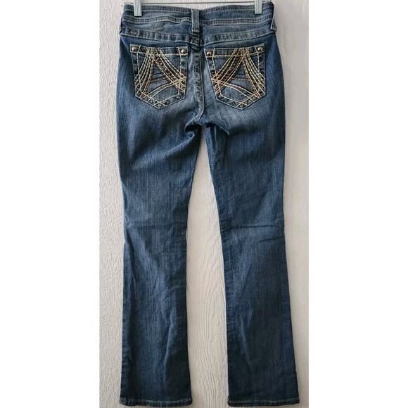 Ariat Jeans Womens 25R Ruby Bootcut Blue Long Denim Pants Embroidered Ladies - Picture 2 of 10